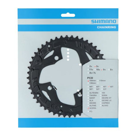 Shimano - Kæde Top 48T Acera FC -T3010 9 Speed ​​- For Chain Protector - Sort