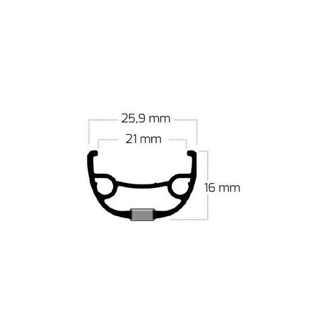 Rimde -rival 21 Disc 28 29 622*21c Aluminium - 32 huller 14g - Sort