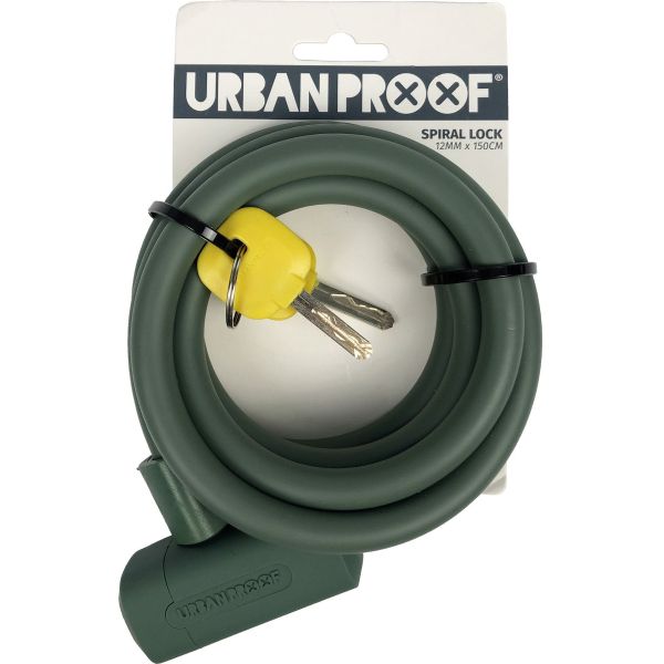 Urbanfast spirallås 12 mm*150 cm matgrøn