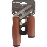 The Edge City Handles - Art Leather Bicycle Handles, 135 92mm, mørkebrun