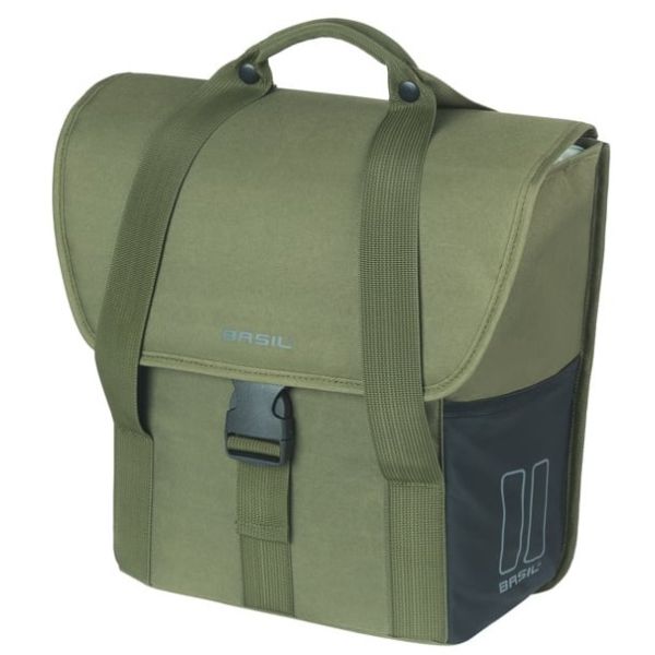 Basil enkelt cykeltaske go 16 liter 15 x 29 x 34 cm - mørkegrøn