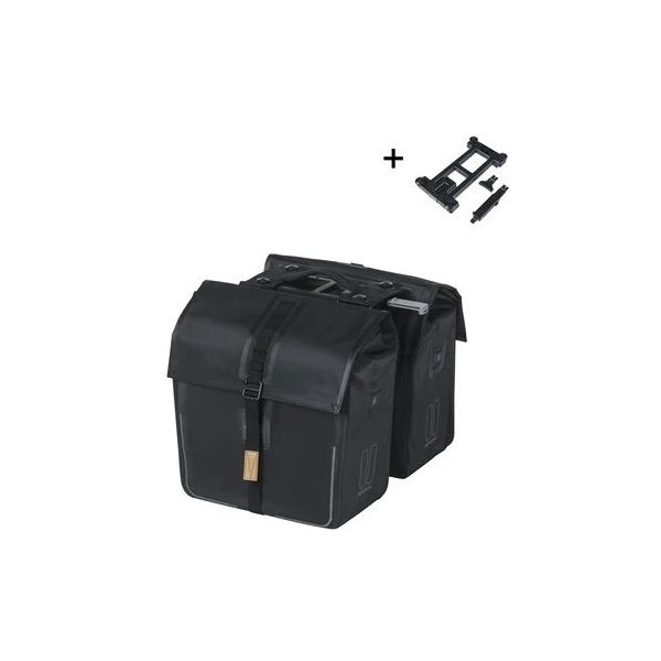 Basil taske urban dry mik 2.0 dobbelt mat sort | 50 l