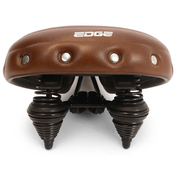 Edge cykelsadel urban xl wave - brun