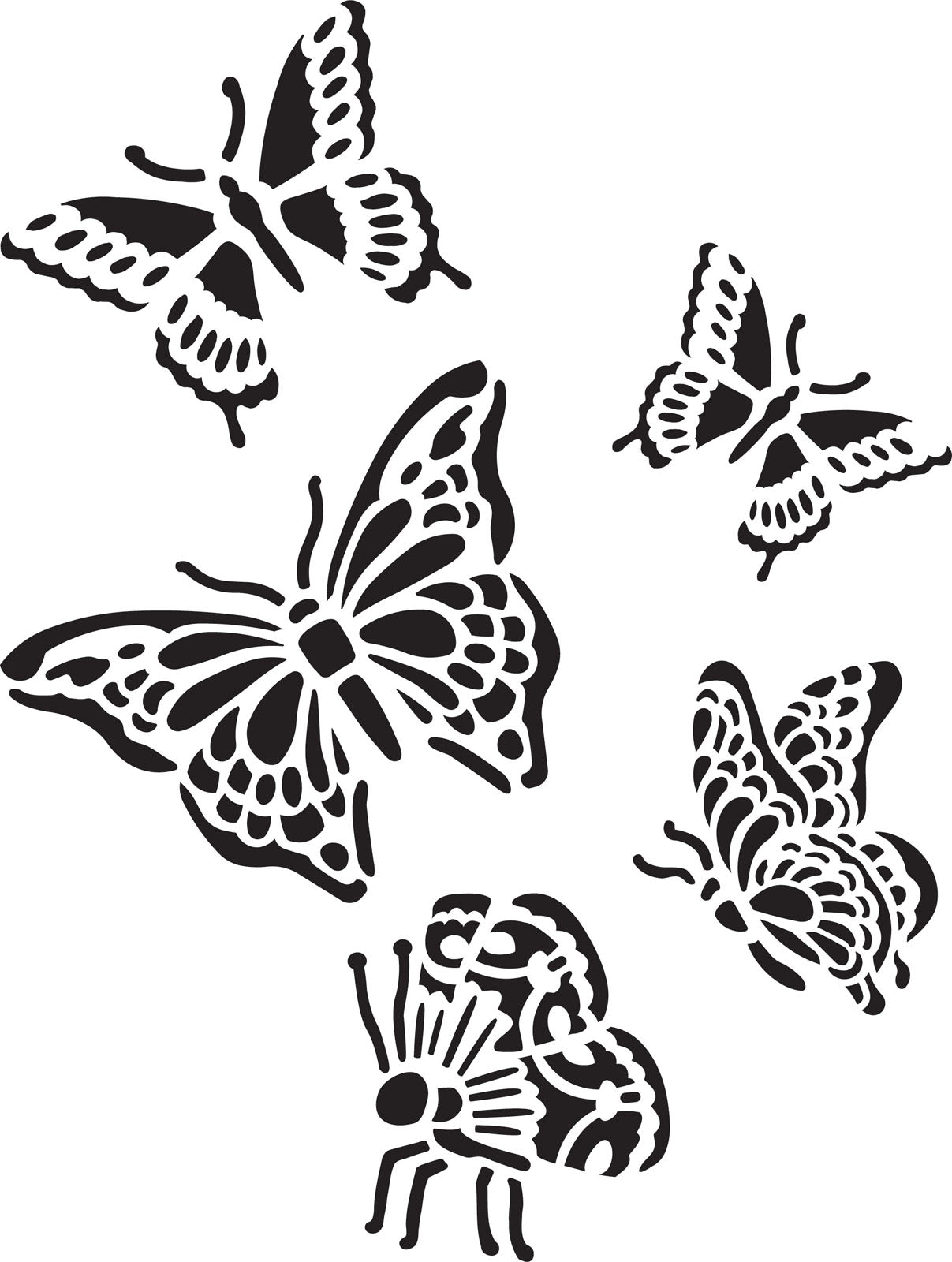 Delta • stencil mani x1 sommerfugle