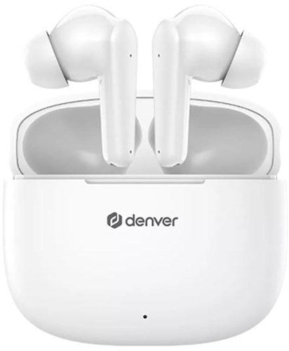 Denver Bluetooth trådløse øretelefoner kompakte + opladningsetui hvid - 7120860