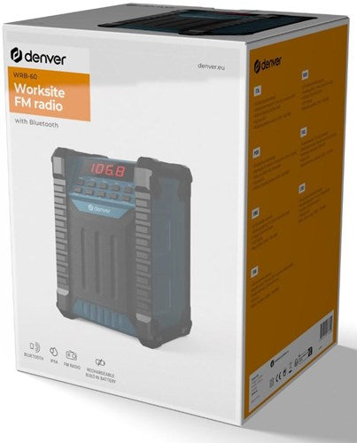 Denver byggeradio med FM og Bluetooth genopladelig - 8140350