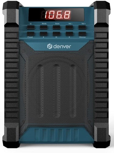 Denver byggeradio med FM og Bluetooth genopladelig - 8140350