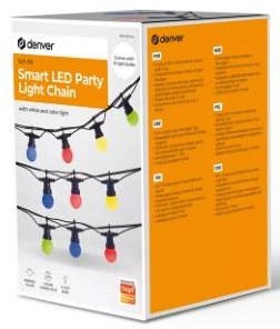 Denver festbelysning 14m 15 lamper rgb smart wi-fi tuya - 9700095
