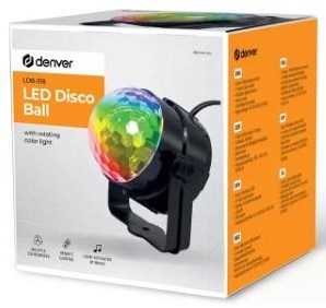 Denver LED party pære disco 4w 7 funktioner +ab sort - 9700210