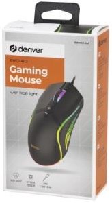 Denver optisk gaming mus med ledning USB RGB lys sort - 9510055