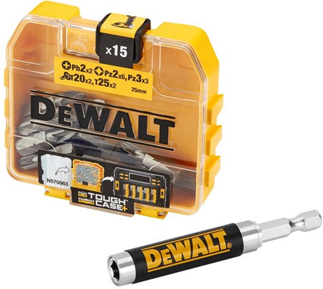 Dewalt tilbehør dt71511 | bitsæt med magnetisk skrueføring | 15 dele - dt71511