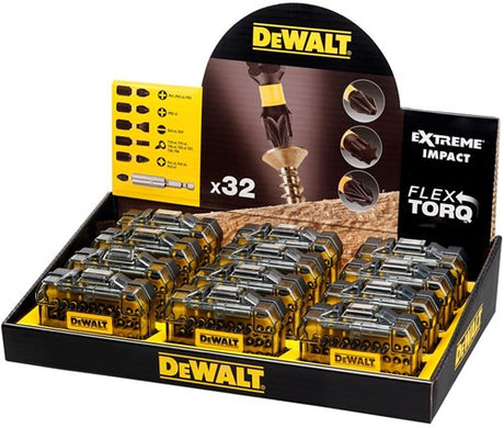 Imp dewalt tilbehør tæller display 12x act torsion kompakt 32-delt skruebit sæt - dt70523tm-qz