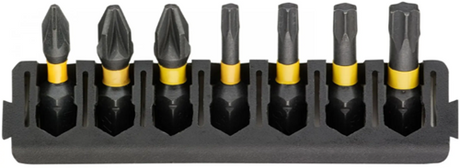 Dewalt accessoires bitset | houder + impact torsion | 25 mm | pz1 x1, pz2 x2, t15 x1, t20 x1, t25 x1, t30 x1 - dt70813-qz