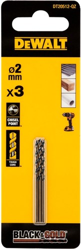 Dewalt accessoires black gold metaalboor | 2 mm - dt20512-qz