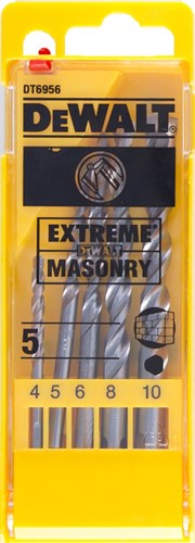 Dewalt tilbehør kassette betonbor ekstrem 5-delt 4,5,6,8,10mm - dt6956-qz