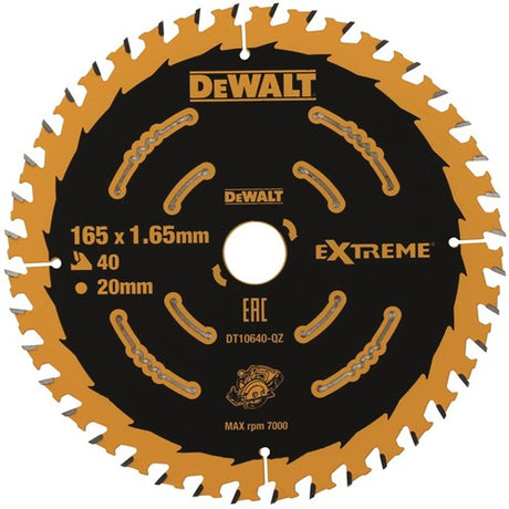 Dewalt tilbehør rundsavklinge 165x20x40t finish, kærv 1,65 mm - dt10640-qz
