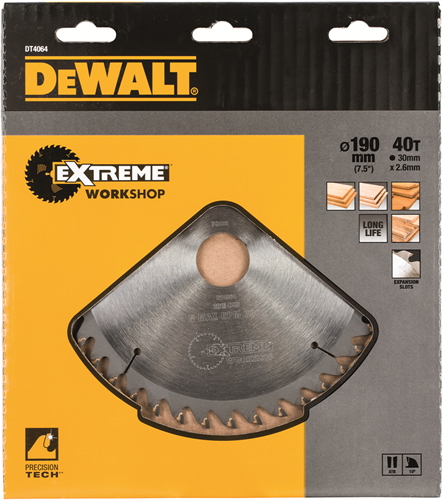 Dewalt tilbehør rundsavklinge s40 190x30x40t - dt4064-qz