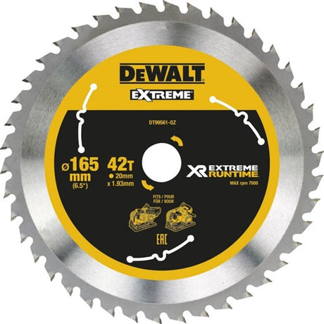 Dewalt tilbehør dt99561 xr rundsavklinge 165x20mm 42 tænder - dt99561-qz