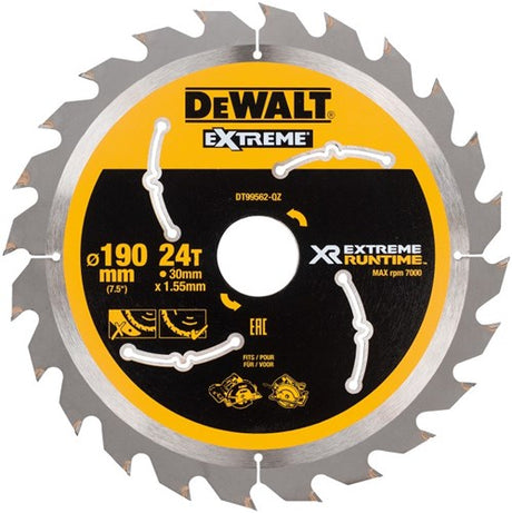 Dewalt tilbehør dt99562 xr rundsavklinge 190x30mm 24 tænder - dt99562-qz