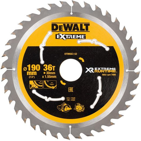 Dewalt tilbehør dt99563 xr rundsavklinge 190x30mm 36 tænder - dt99563-qz