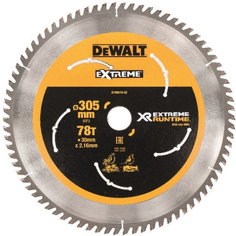 Dewalt tilbehør ekstrem runtime rundsavklinge 305 mm x 30 mm 80t - dt99576-qz