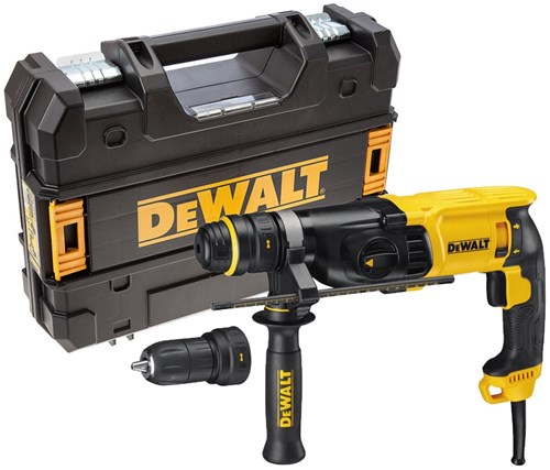 Dewalt d25134kp 26mm sds+ kombinationshammer | 800w 2.8j + bore- og mejselsæt - d25134kp-qs