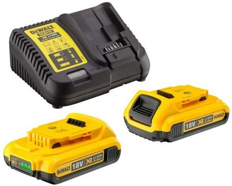 Dewalt dcb115d2 18v startsæt (2x 2,0ah batteri) dcb183 + oplader dcb115 - dcb115d2-qw