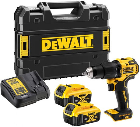 Dewalt dcd709p2t | kompakt akku slagboremaskine | 18v | 2 x 5,0 ah li-ion batterier | i en kuffert