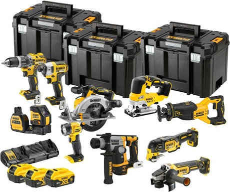 Dewalt dck1012p4t-qw | 10-delige combopack | xr 18 volt | 5,0 ah | li-ion | 4 accu's - dck1012p4t-qw