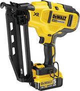 Dewalt dcn660p2-qw | xr børsteløs batteri efterbehandling sømpistol 18v 16ga i etui (2x 5.0ah batteri + oplader) - dcn660p2-qw