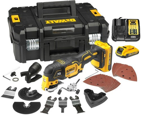 Dewalt dcs356d2 batteri oscillerende multiværktøj | sæt | 18v | 2 x 2,0 ah li-ion med oplader | i tstak - dcs356d2-qw