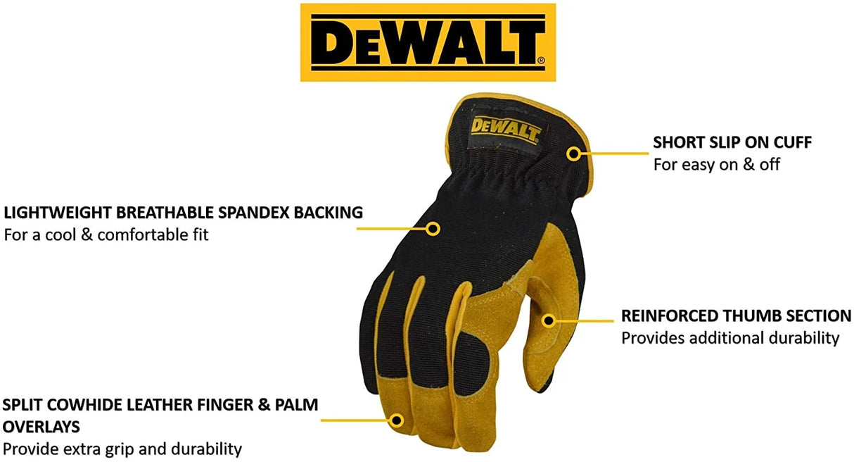 Dewalt dpg216l arbejdshandske i læder | størrelse l - dpg216leu