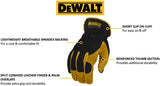 Dewalt dpg216l arbejdshandske i læder | størrelse l - dpg216leu