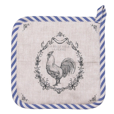 Clayre eef grydelapper hane beige blå 20x20cm