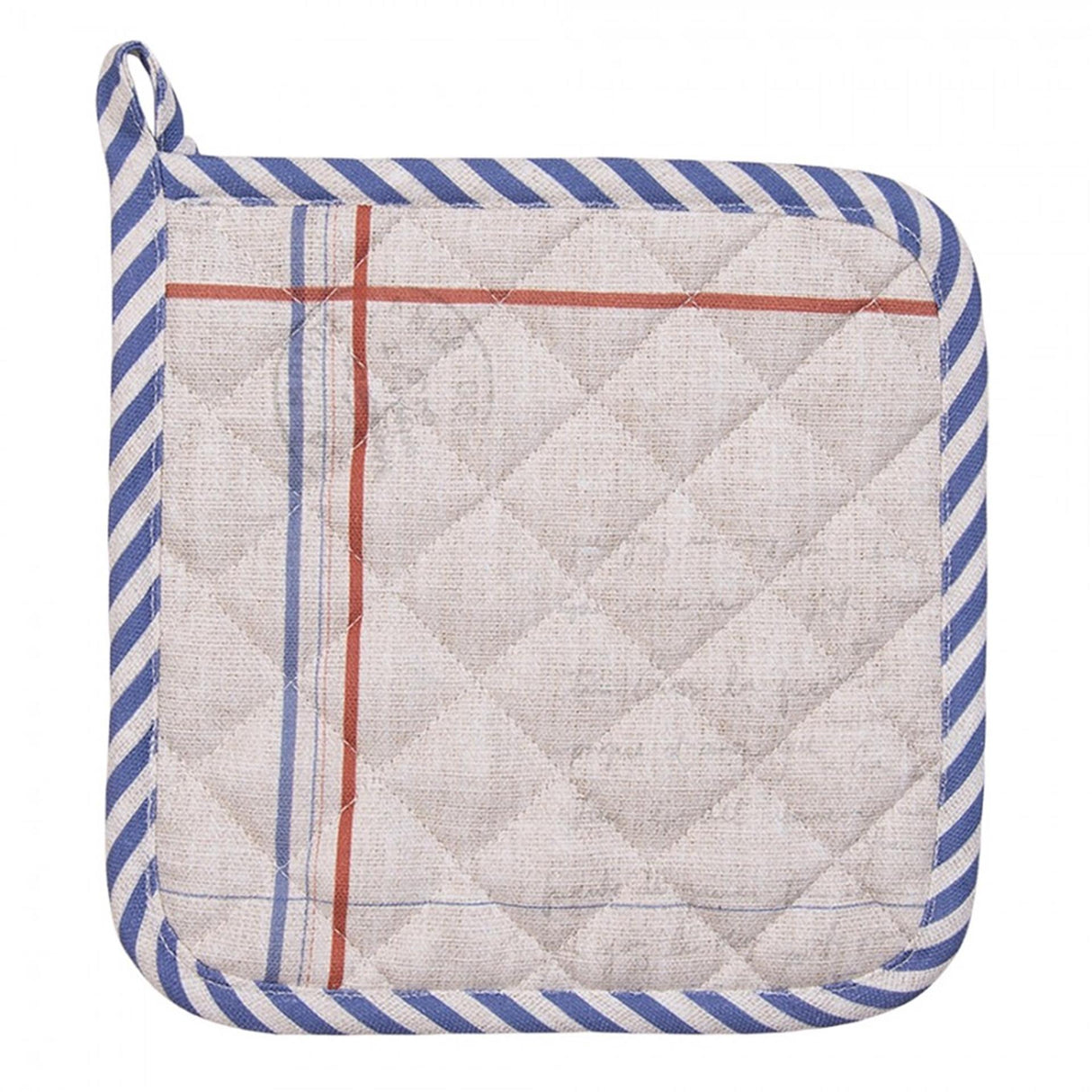 Clayre eef grydelapper hane beige blå 20x20cm