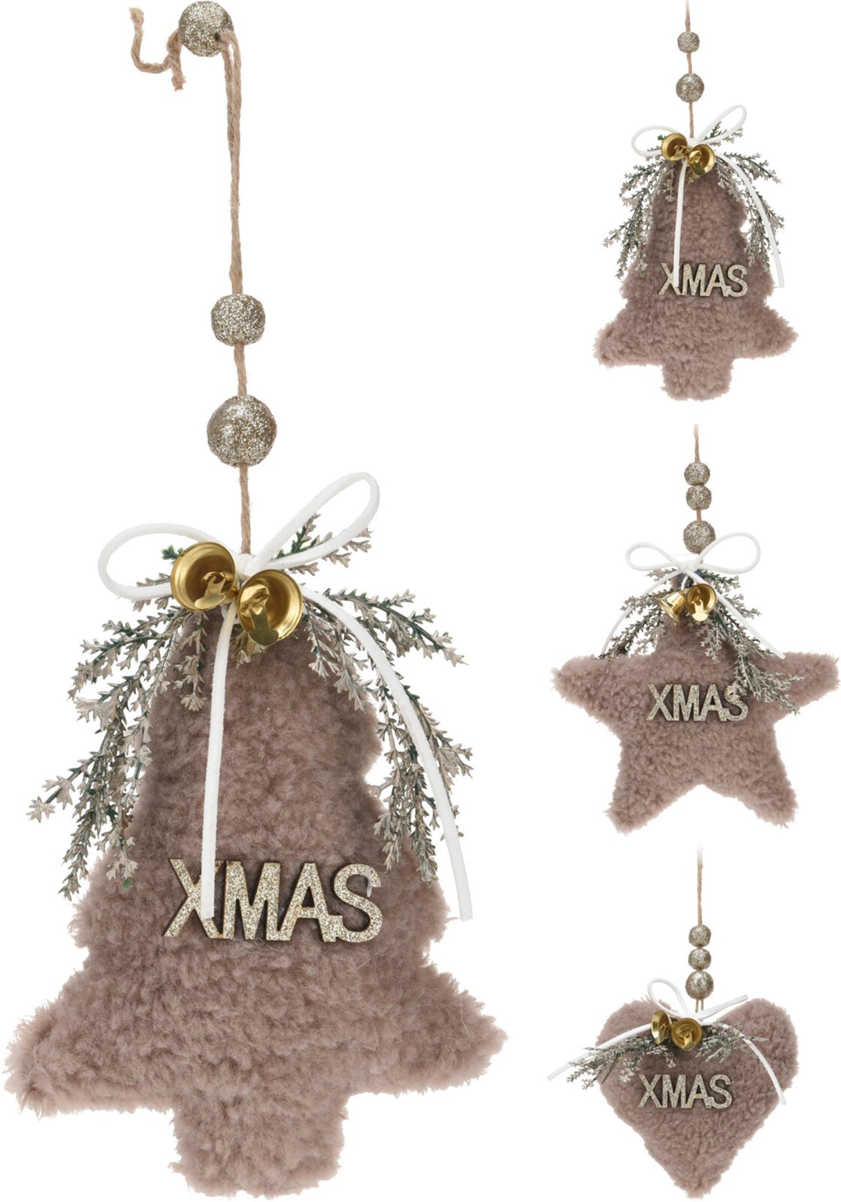Home styling julevedhæng xmas 12cm brun
