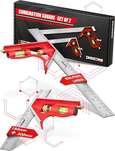 Diggers combination squares | combinatiehaken | set van 2 - dig975