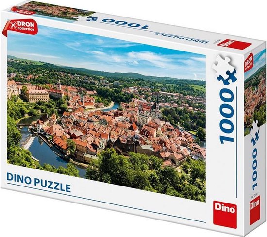 Dinotoys dino puslespil - drone billede český krumlov - 1000 brikker
