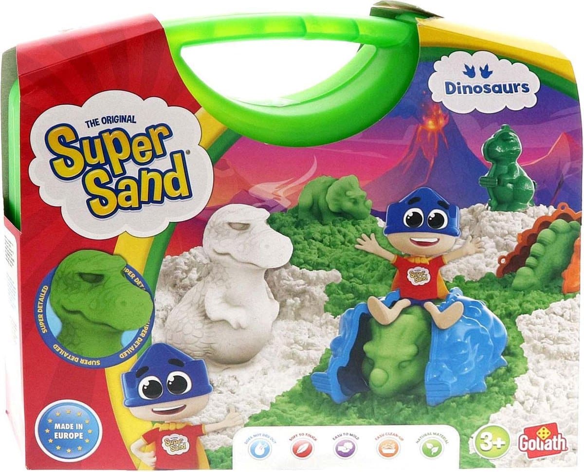 Goliath super sand dinosaur kuffert sand indendørs leg