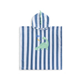 Dino | blå strandponcho i bomuld 65 x 65 cm