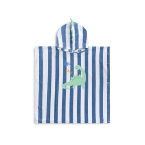 Dino | blå strandponcho i bomuld 65 x 65 cm