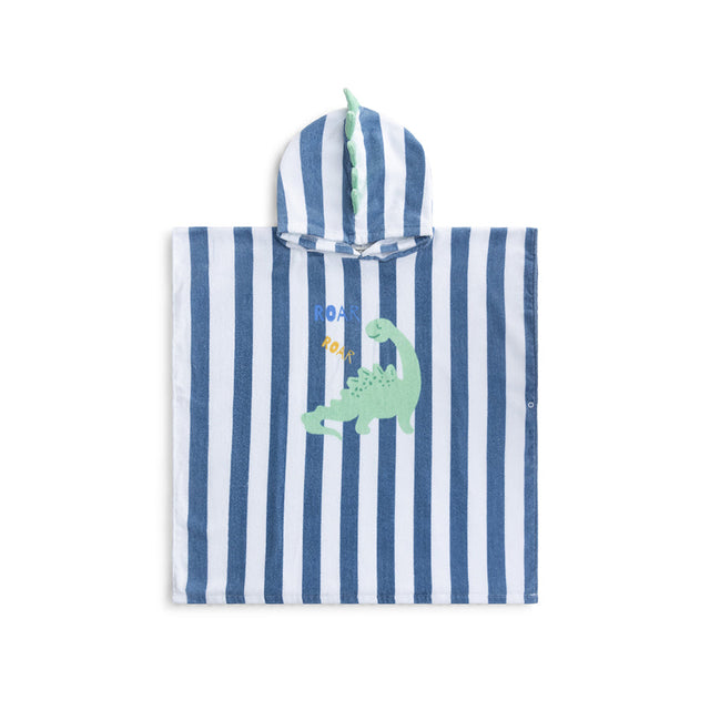 Dino | blå strandponcho i bomuld 65 x 65 cm