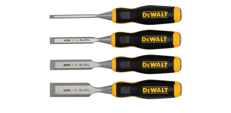 Dewalt dwht0-16063 - træmejselsæt - 4 dele - klinger i kromstål - ergonomisk håndtag