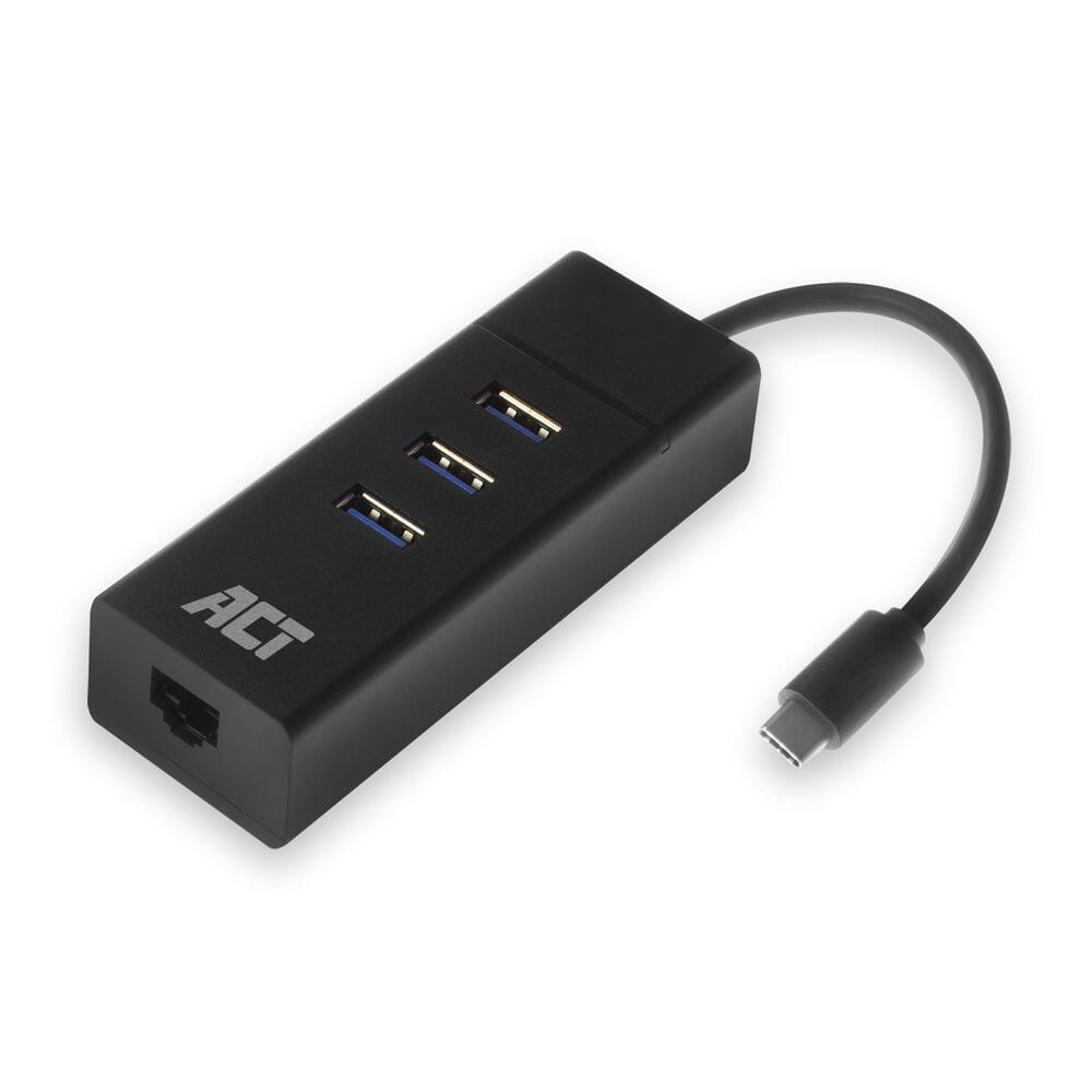 Act USB Hub 3.0, 3 Poorts, Ethernet