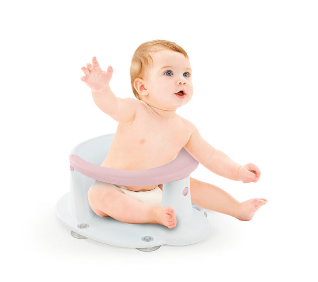Dolu Bath Seat med sugekopper hvidrosa