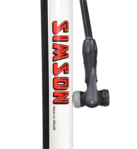 Cykelpumpe med manometer stål 61 cm hvid (020601)