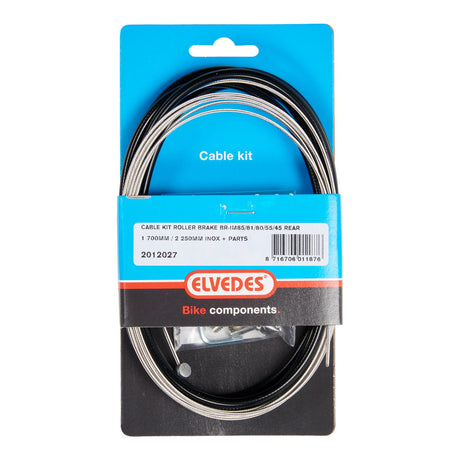 Elvedes Rollerbrake Cable Kit BR-IM85 81 55 45 1700mm 2250mm Rustfrit stål sort (på kort)