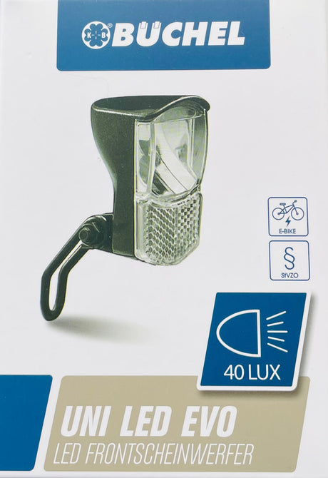 Büchel gmbh co. forlygte büchel uni led evo e-cykel | 40 lux | 6-48v | stvzo