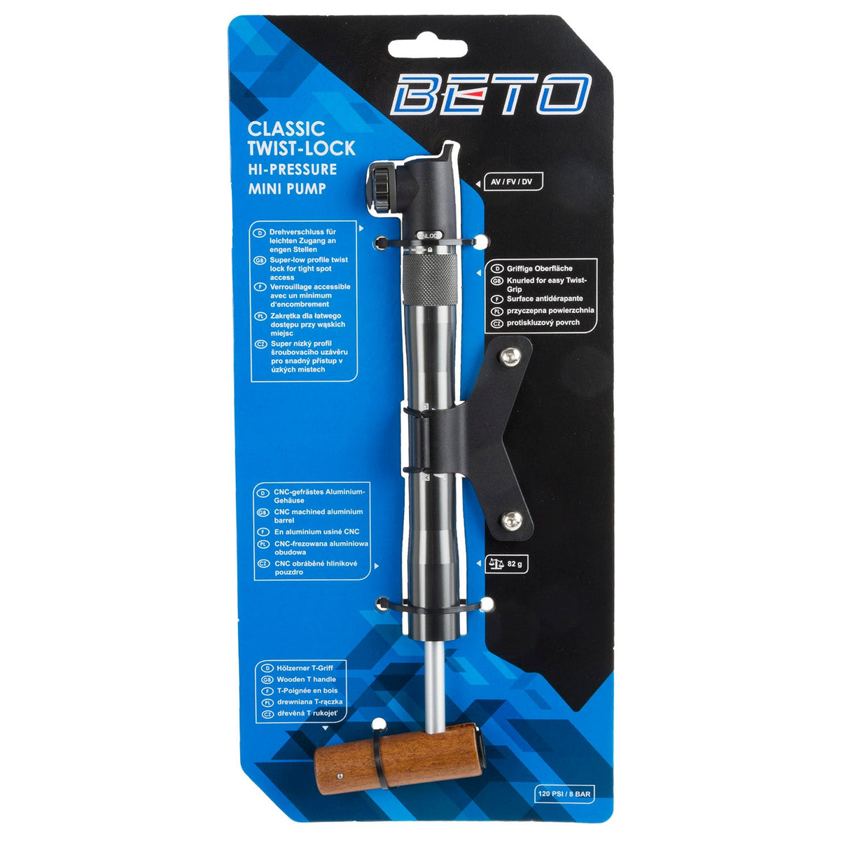 Messing tønde beto mini pump wood t-greb