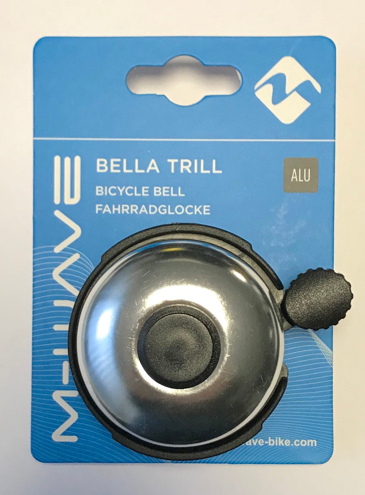 Messingbolt m-wave cykelklokke bella trill aluminium sølv